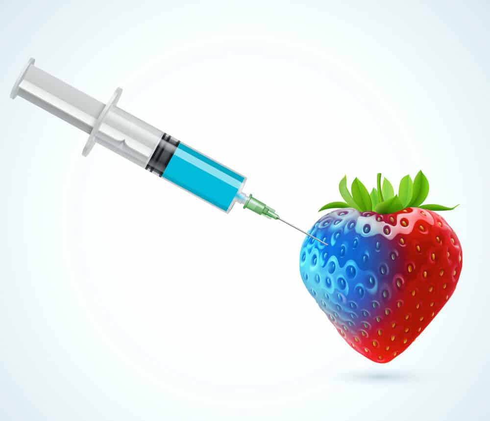 Injecting a strawberry